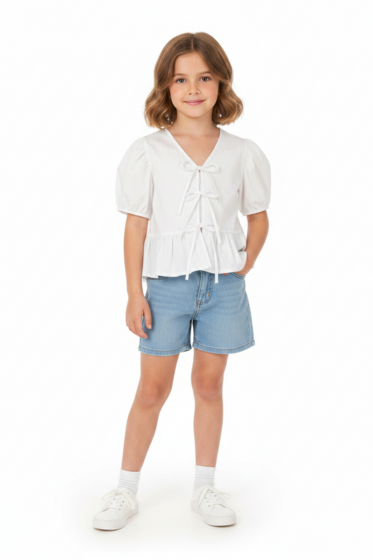 Camisa blusa blanca niña Gloss chongo coquette 31965-000106