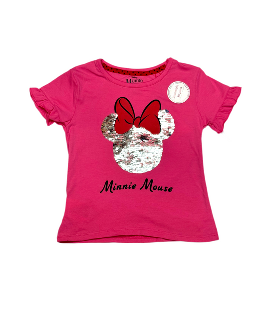 Camisa rosada lentejuelas niña Minnie Disney MM-2491