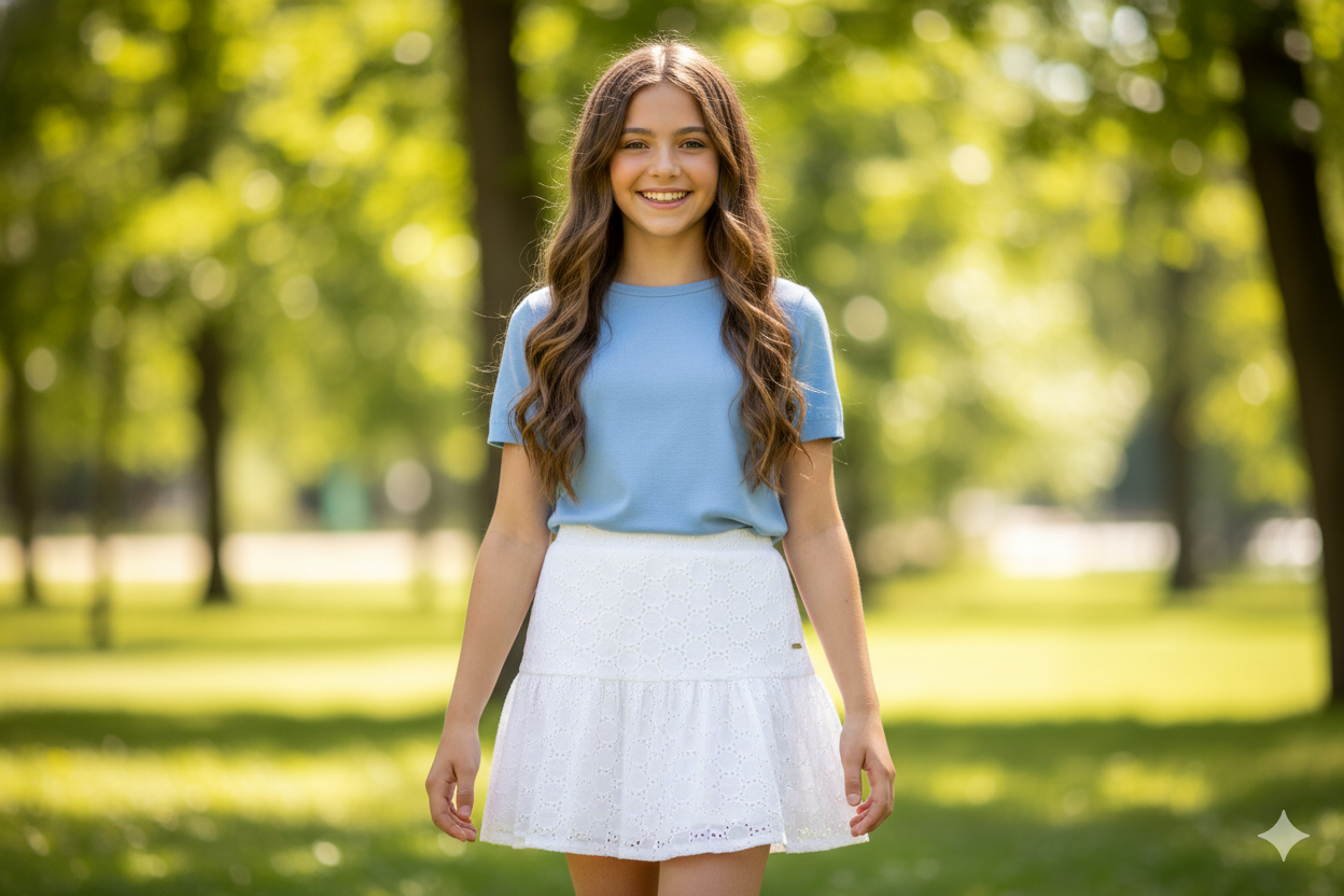 Falda niña blanca Gloss 32033-000101