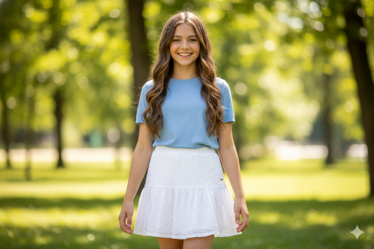 Falda niña blanca Gloss 32033-000101