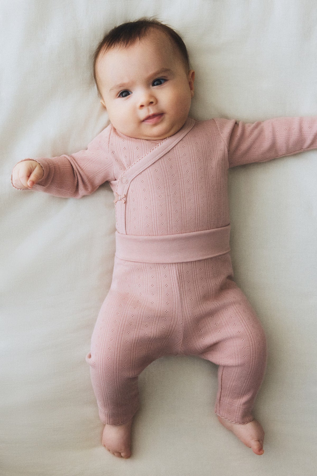 Set conjunto mameluco pantalon rosado bebe niña H&M 1344331004 salida hospital