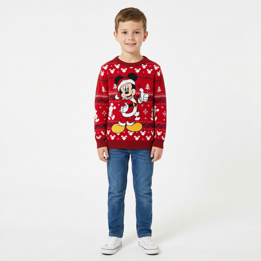 Sueter navideño niño mickey niño B1-AD-T102G rojo