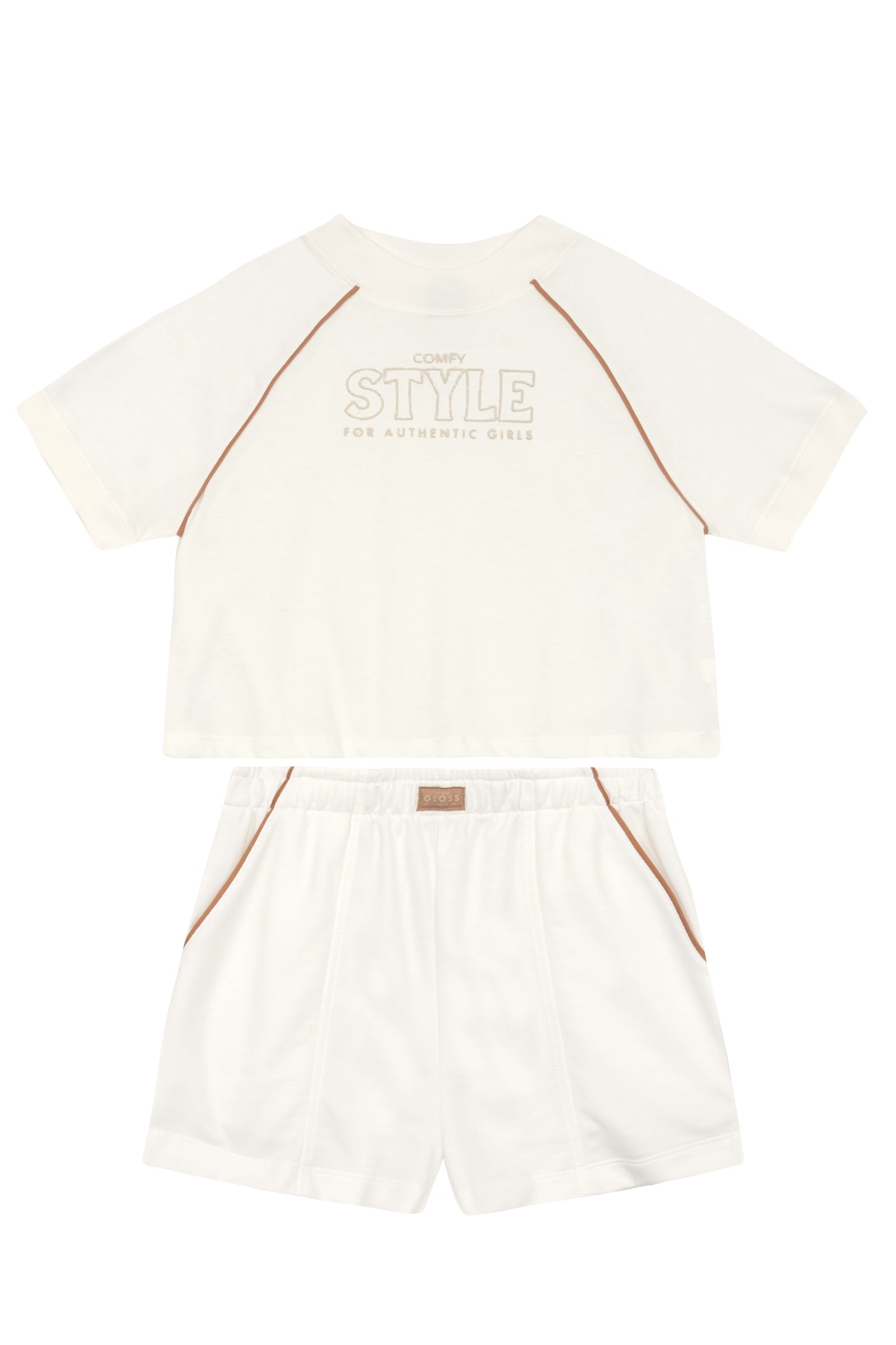 Set conjunto camisa short blanco niña Gloss 32129-000106
