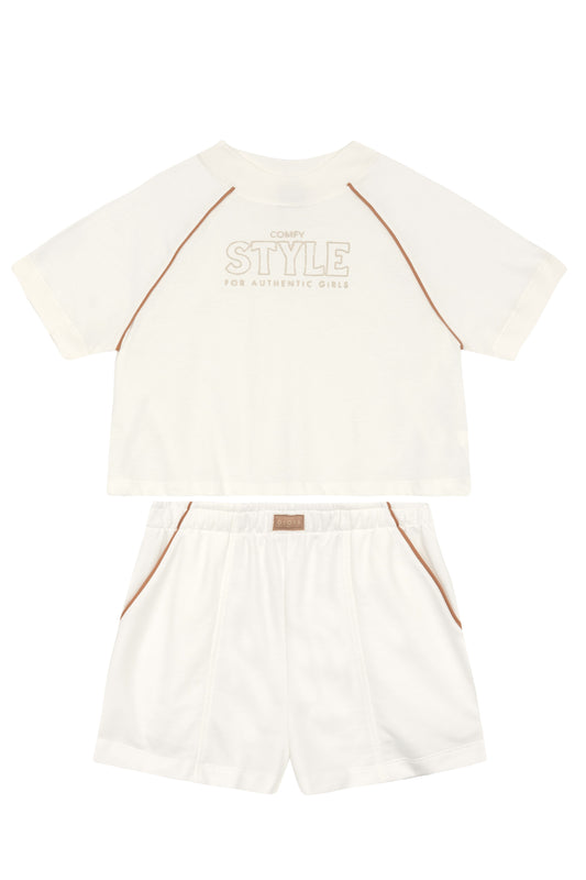 Set conjunto camisa short blanco niña Gloss 32129-000106