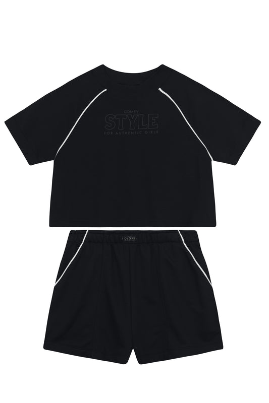 Set conjunto camisa short negro niña Gloss 32129-008910