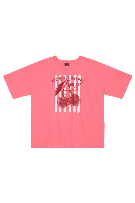 Camisa blusa rosada cerezas gloss niña 32131-161735