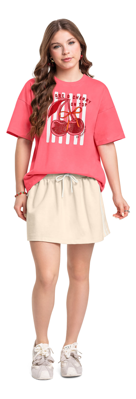 Camisa blusa rosada cerezas gloss niña 32131-161735