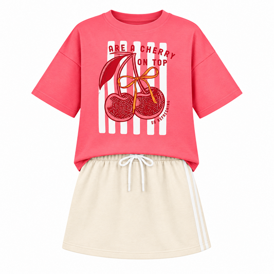 Camisa blusa rosada cerezas gloss niña 32131-161735