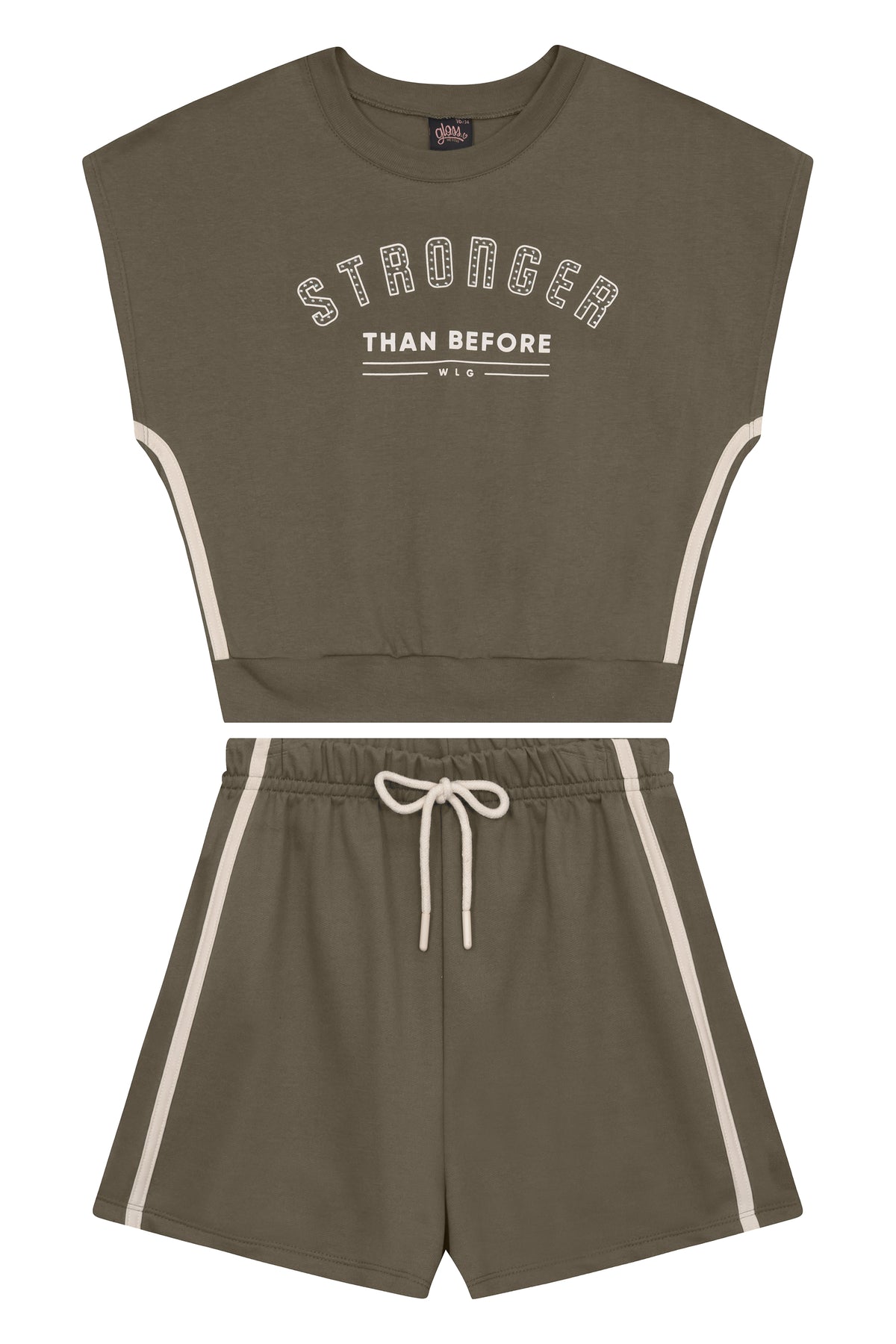 Set conjunto deportivo camisa short verde militar Gloss 32155-190510