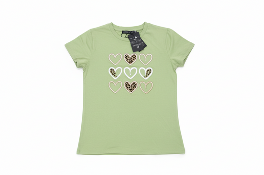 Camisa corazones bordados verde S-XL Intrigue IN1-2213 425350