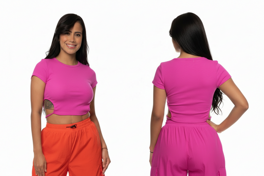 Camisa dama blusa rosado fucsia CTD1041-2 390290