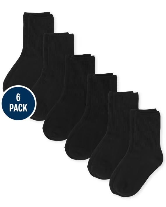 Set 6 calcetines negros altos Childrens place niña niño unisex. 93511