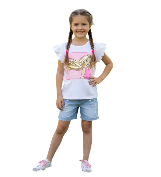 Camisa blanca niña Barbie Disney BA-90063