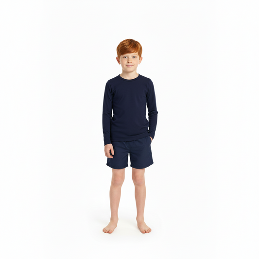 Camisa traje de baño Niño niña  manga larga  azul marino Quimby 34098-193921