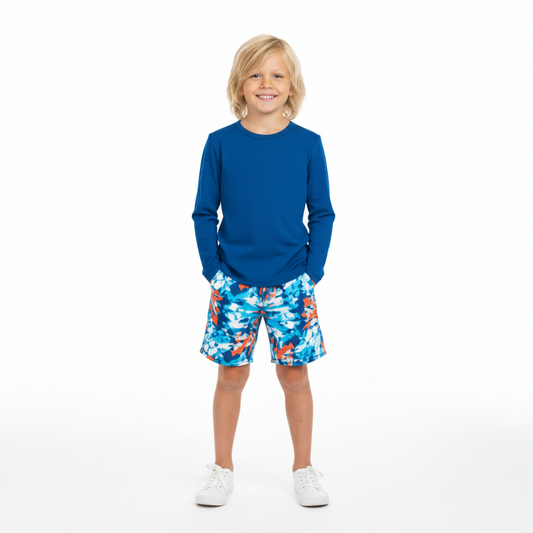 Camisa traje de baño manga larga  azul eléctrico Quimby Niño Niña 34098-194057