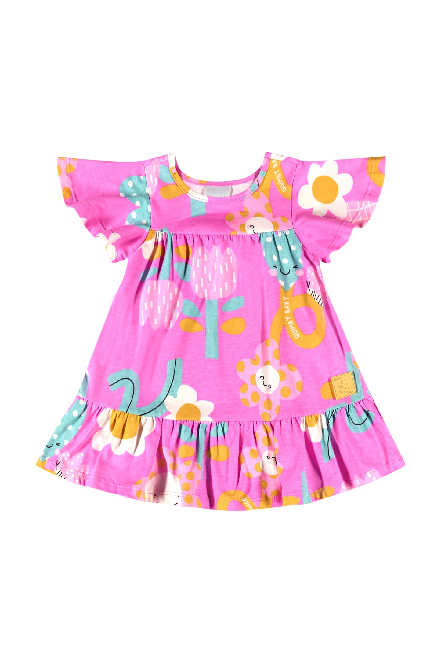Vestido bebe niña flores rosado corazon tulipanes 34124-FLO966 promo 3x1000
