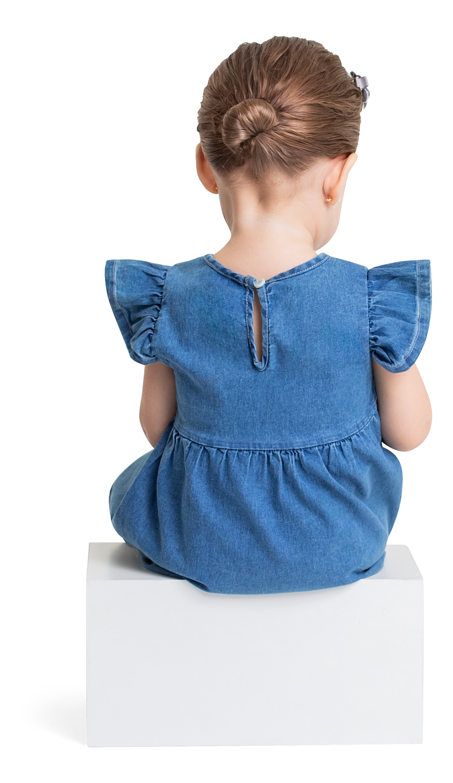 Vestido azul jean quimbybaby bebe niña 34132-184025 revuelos denim
