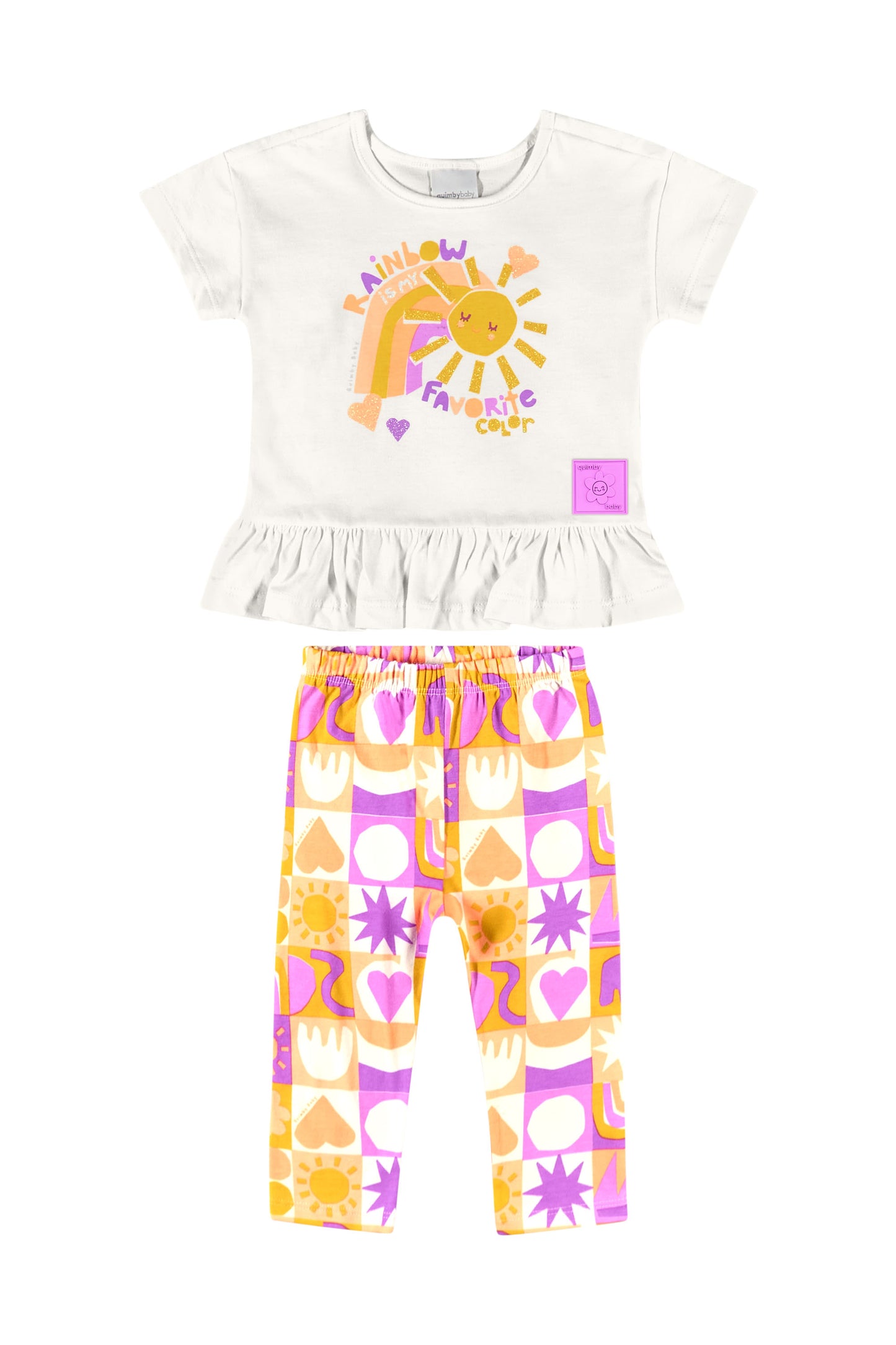 Set 2 piezas niña color morado lila y amarillo 34141 000106