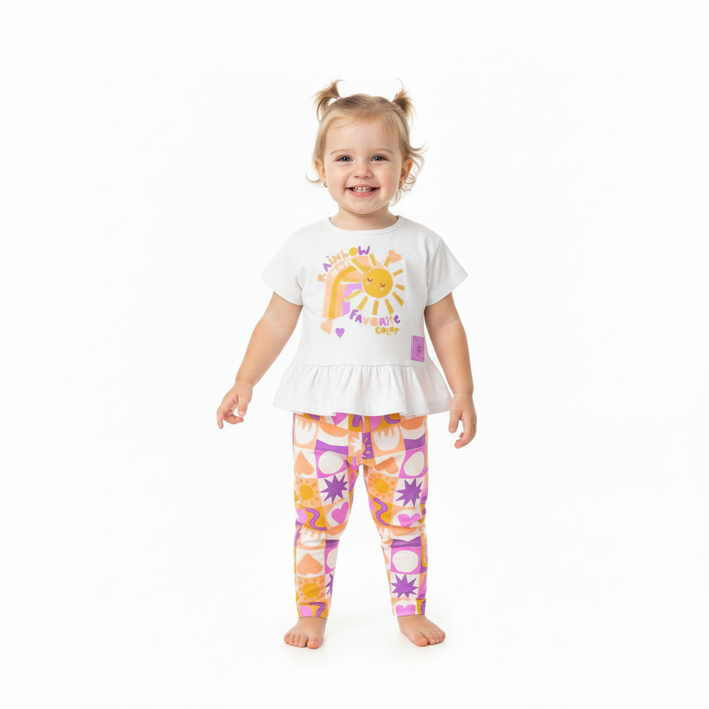 Set 2 piezas bebe niña color morado lila y amarillo 34141 000106 promo 3x1000