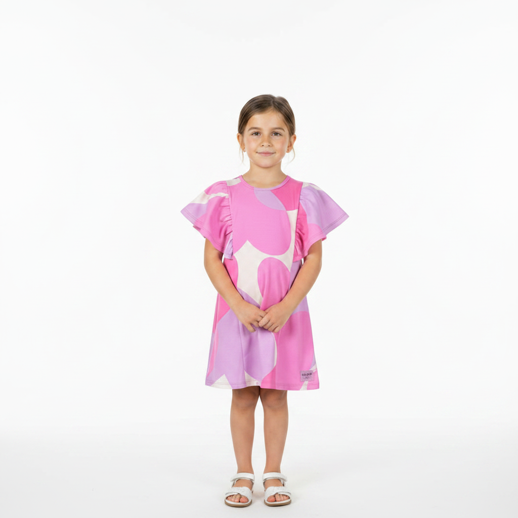 Vestido niña color rosado corazones 34164 AB2154 revuelos promo 2x1000