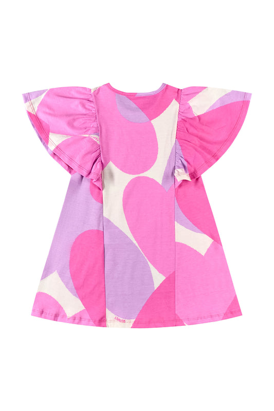 Vestido niña color rosado 34164 AB2154 revuelos corazon