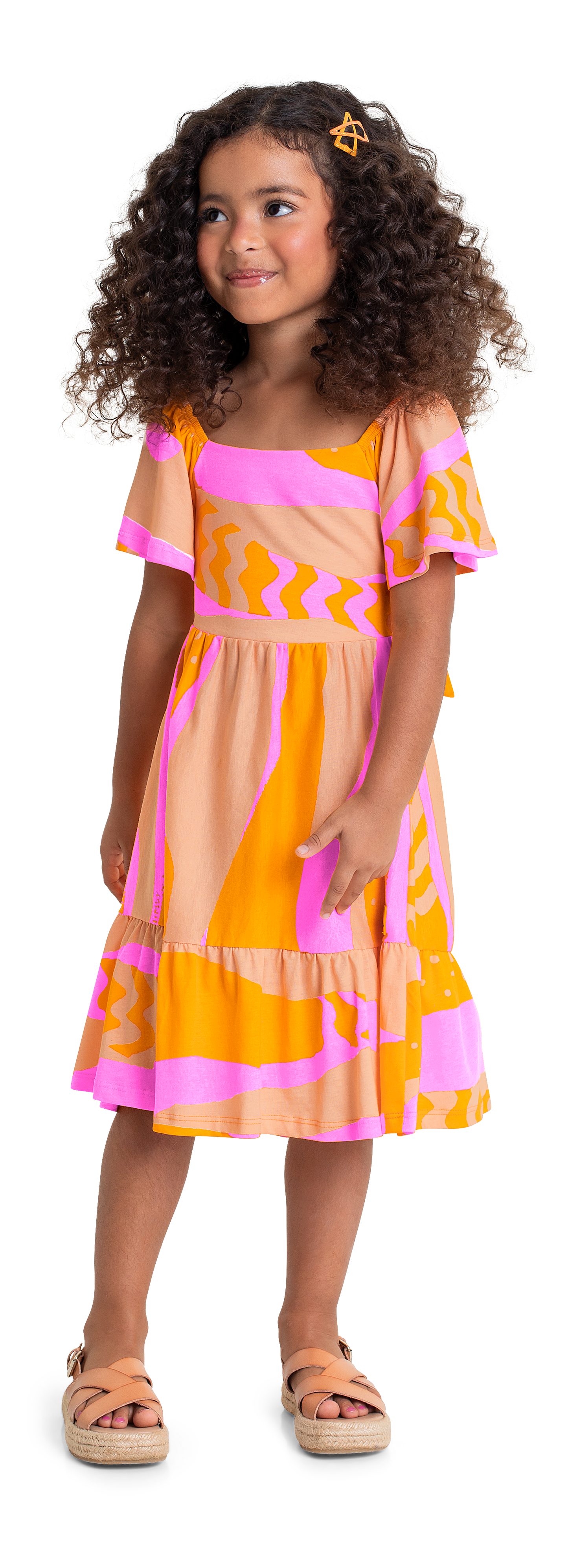 Vestido colores amarillo rosado quimbykids niña 34177-LIS628