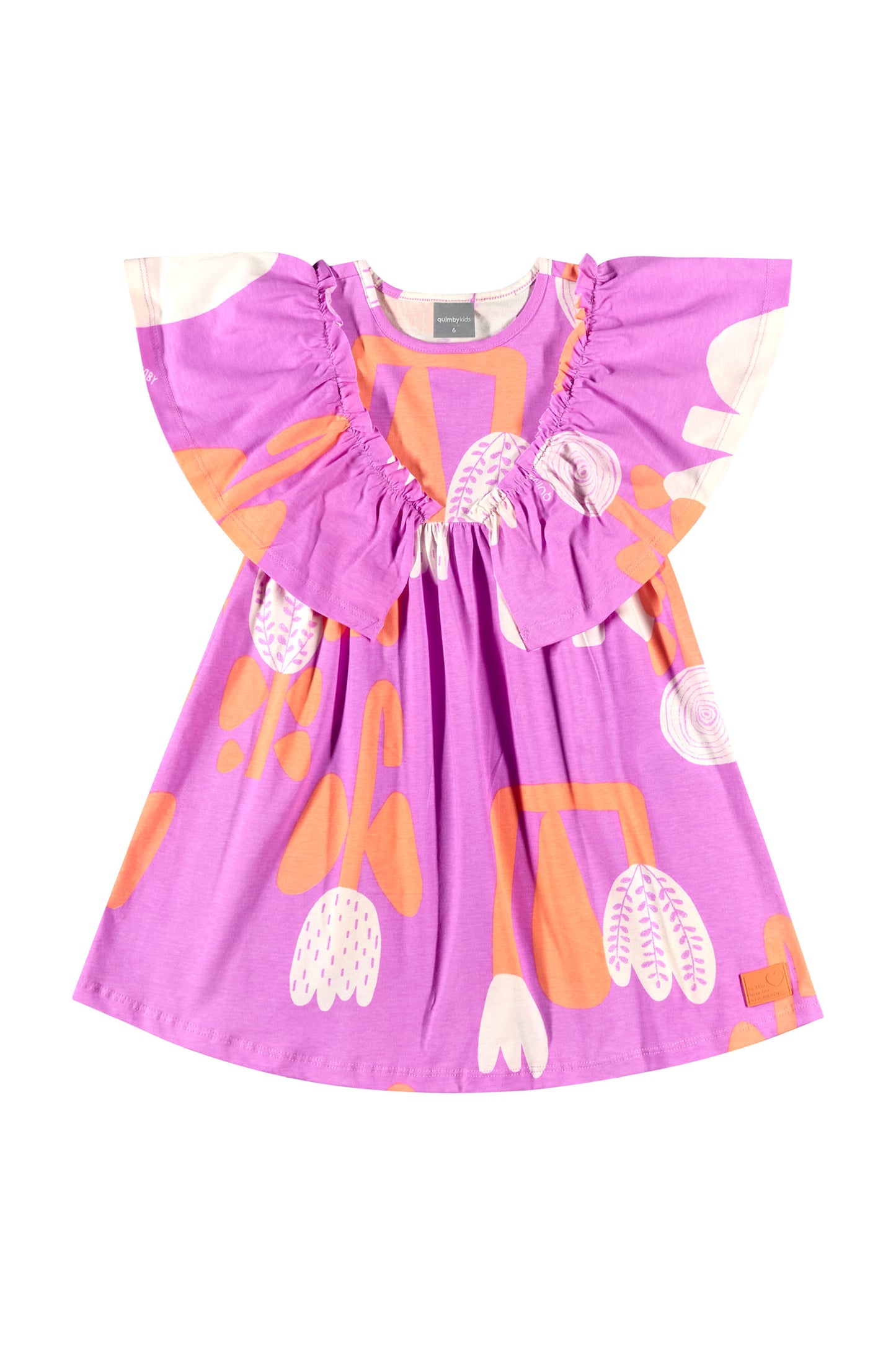 Vestido Morado flores tulipanes niña quimby  34184 FLO984 promo 2x1000