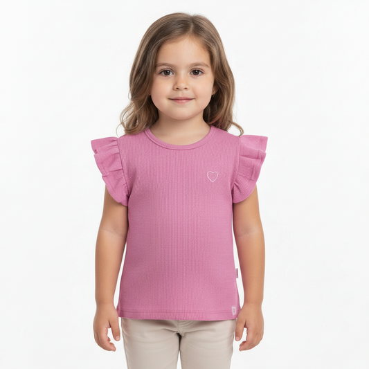 Blusa Quimby morada revuelos corazon Niña 0801.34200 - 143209 promo 3x1000