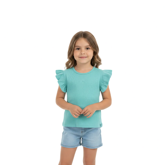 Camisa Quimby verde menta bebe Grande corazon revuelos 0801.34200 - 155218 promo 3x1000