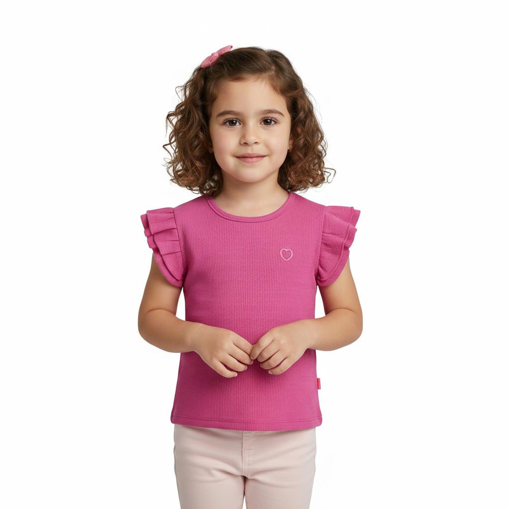 Camisa Quimby Rosado bebe Niña Grande corazon revuelos 0801.34200 - 162164 promo 3x1000