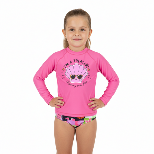 Traje de baño niña manga larga Quimby color rosado 34205 - 033253