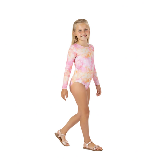 Traje de baño niña manga larga Quimby rosado 34207 - SB0410