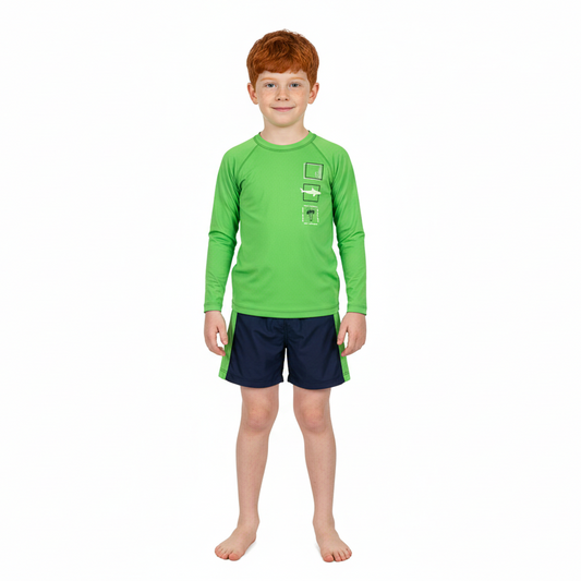 Traje de baño 2 piezas niño quimby color verde 34288 - 150146