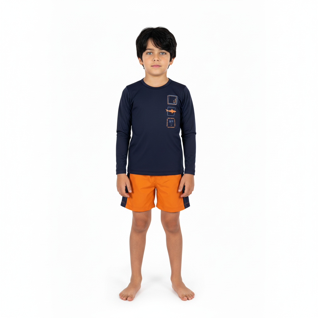 Traje de baño 2 piezas niño quimby color azul oscuro 34288 - 193921