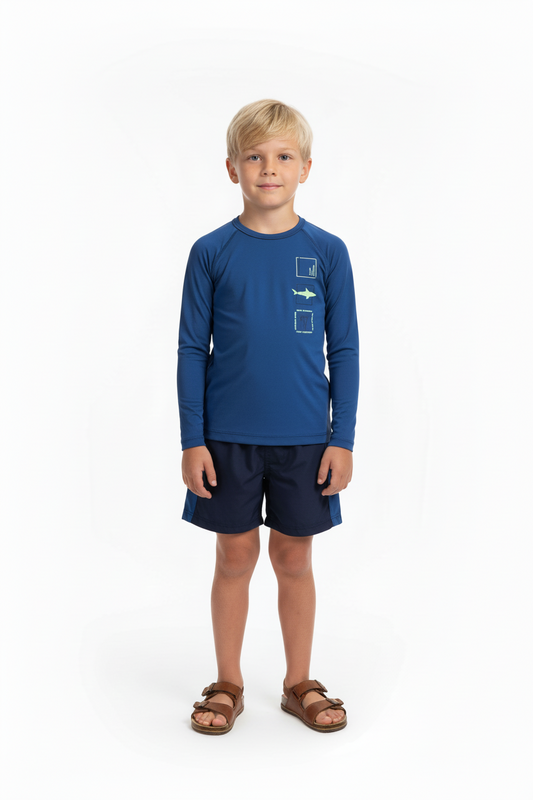 Traje de baño 2 piezas niño quimby color azul navy 34288 - 194057