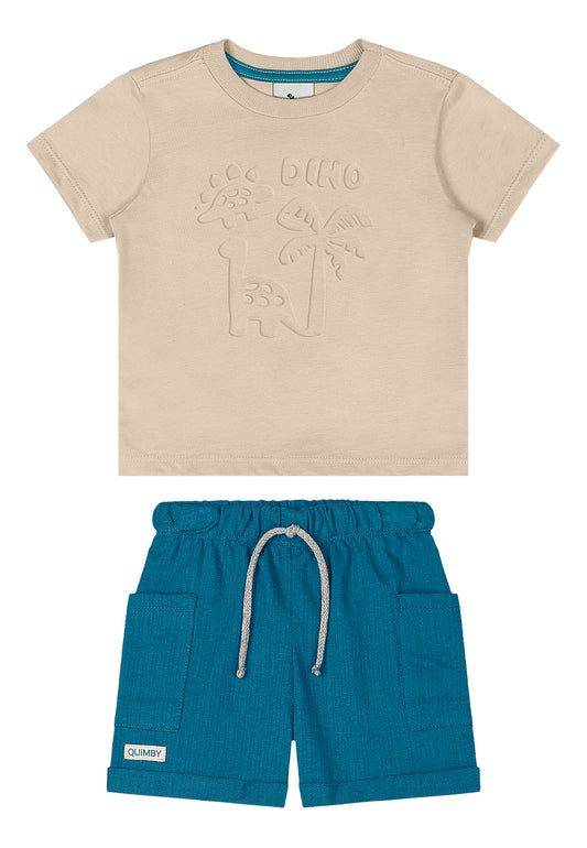 Set conjunto beige bebé niño Quimby 34459-120304