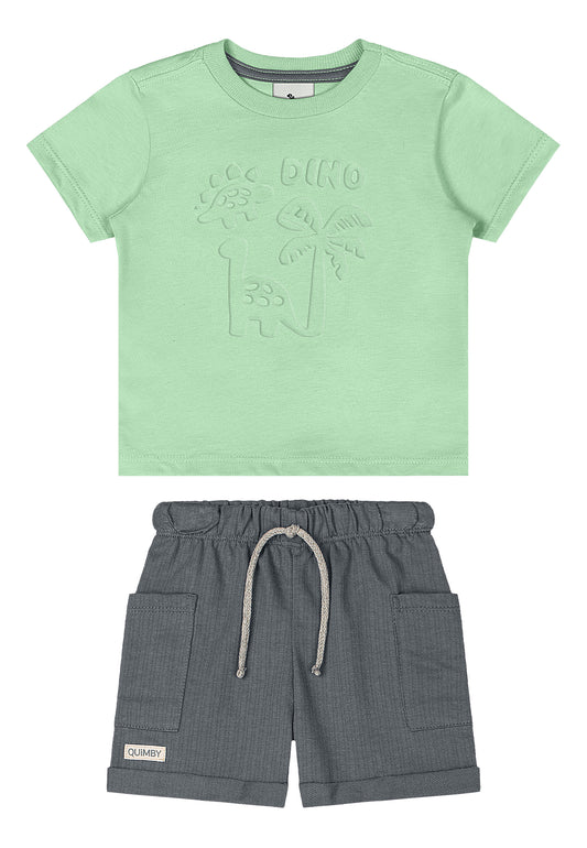 Set conjunto verde bebe niño Quimby 34459-136007