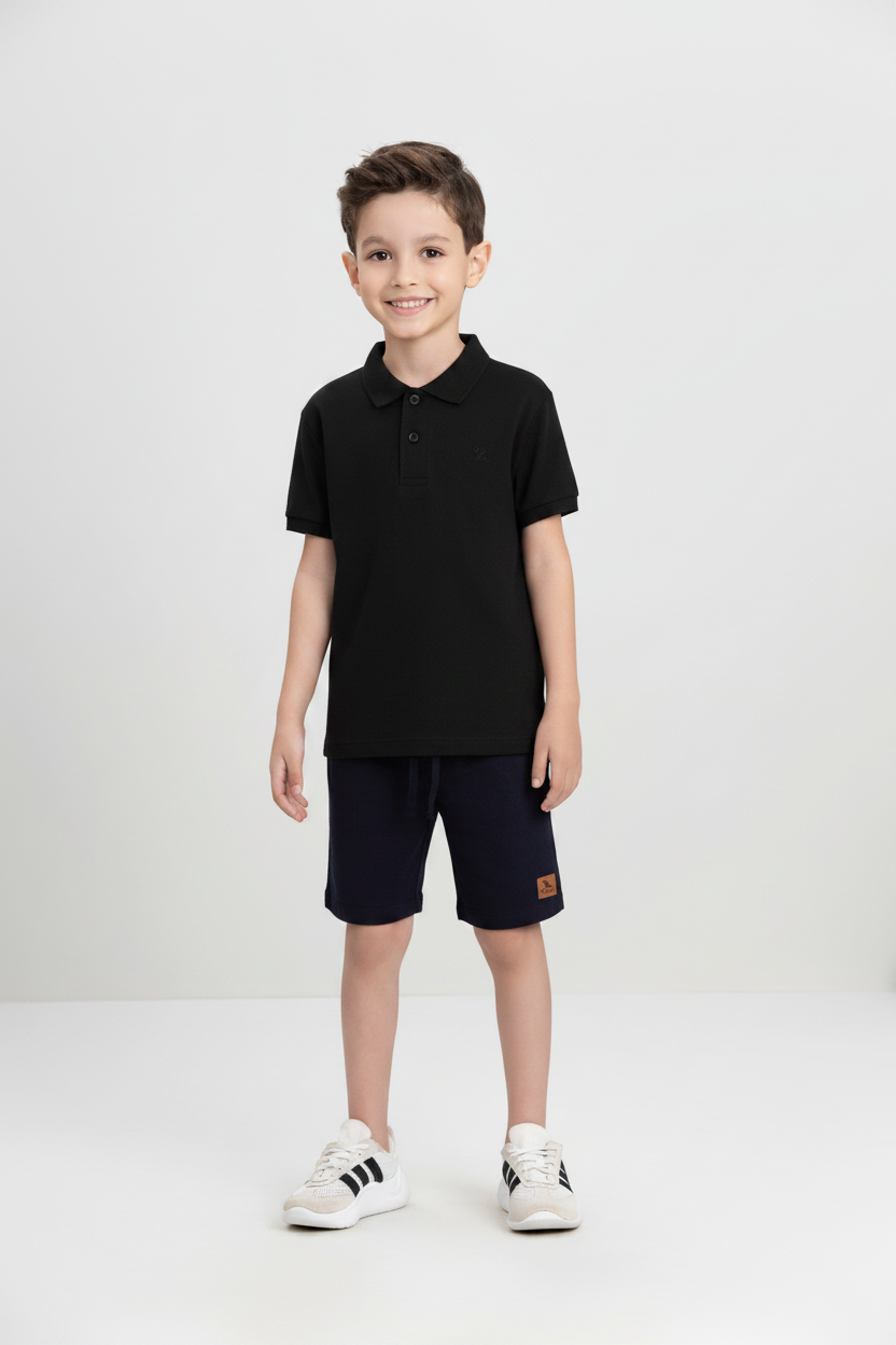 Camisa estilo polo negra niño Quimby 34481-008910