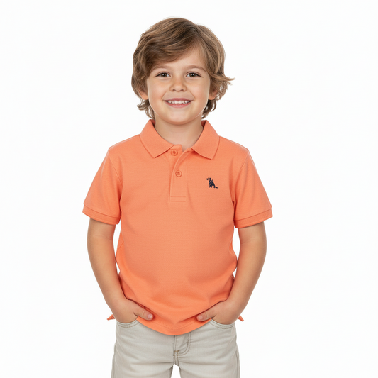 Camisa estilo polo naranja Quimby niño 34481-151247