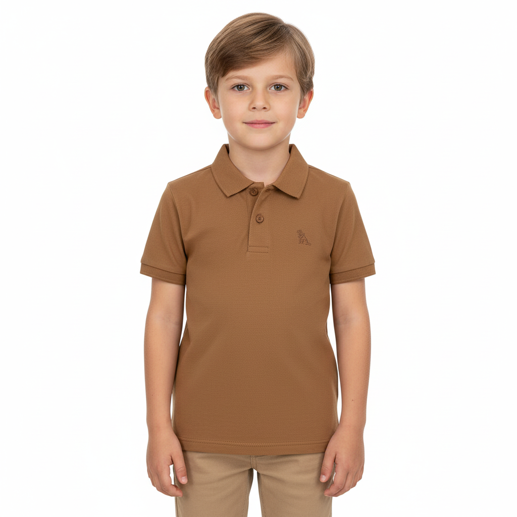 Camisa polo café oscuro niño Quimby 34481-171044