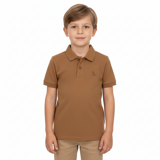 Camisa polo café oscuro niño Quimby 34481-171044