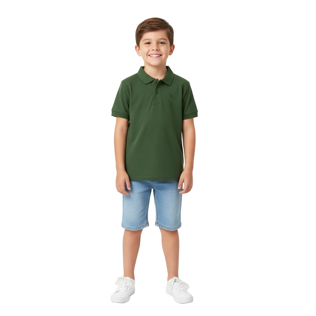 Camisa estilo polo verde Quimby niño 34481-180317 bebé niño y niño