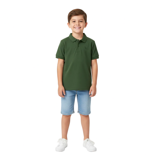 Camisa estilo polo verde Quimby niño 34481-180317 bebé niño y niño