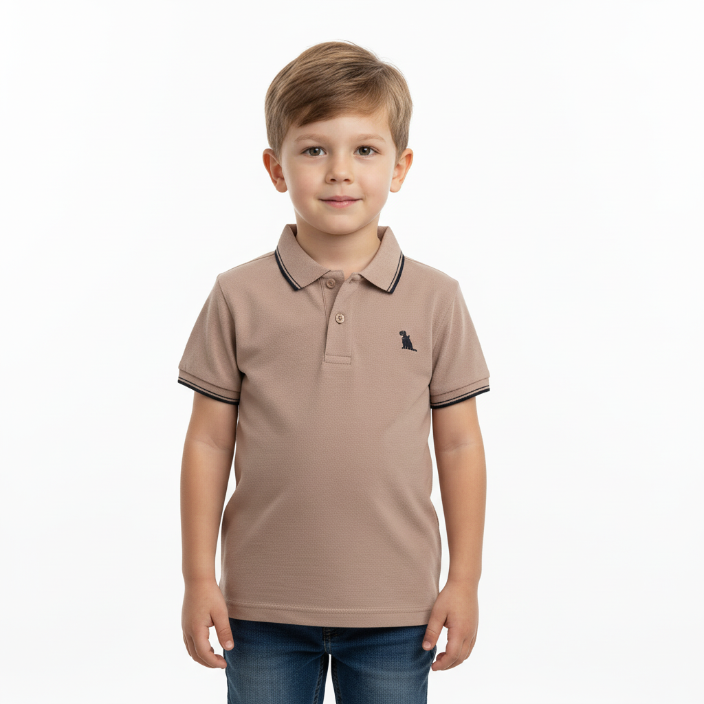 Camisa estilo polo café Quimby niño 34482-151215 bebé niño y niño