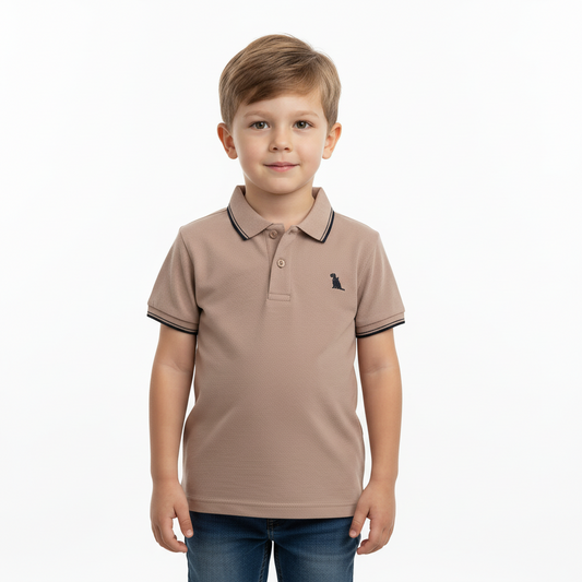 Camisa estilo polo café Quimby niño 34482-151215 bebé niño y niño