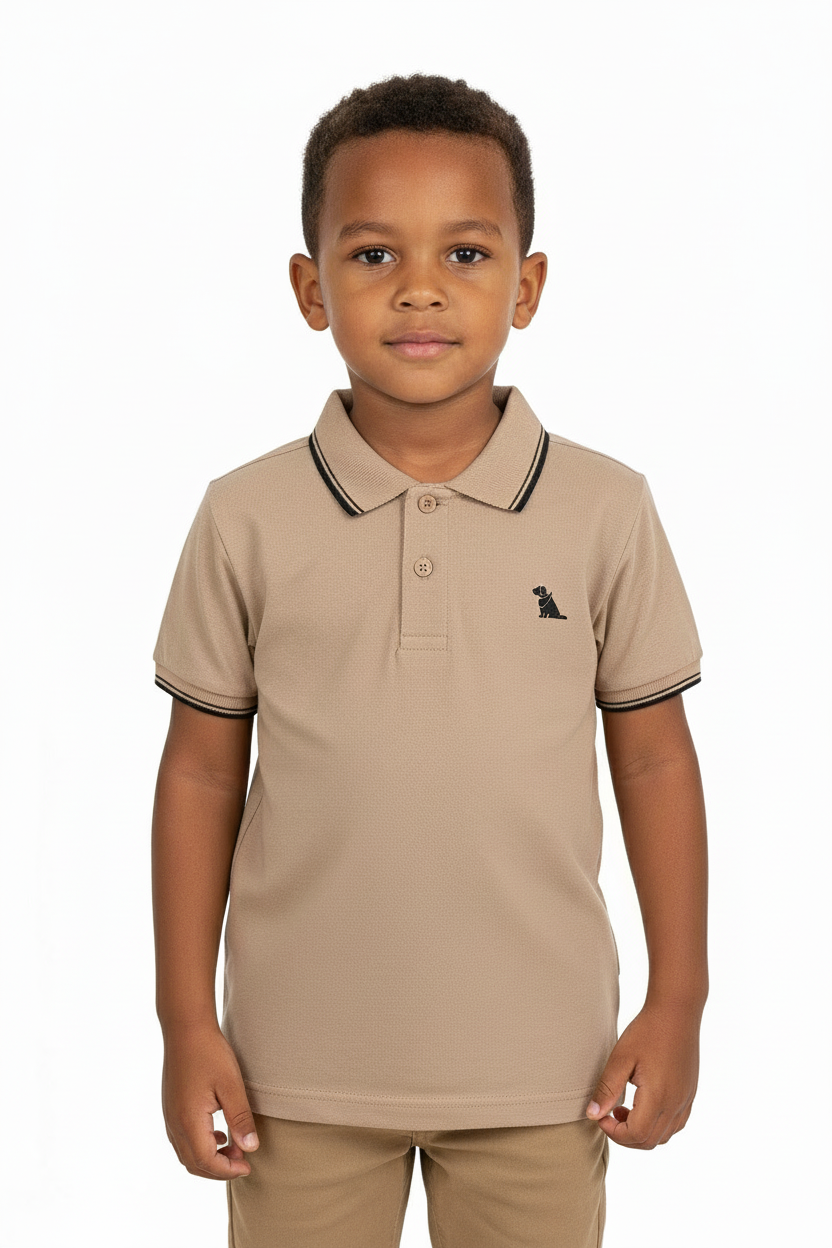 Camisa polo café negra niño 34482-151215