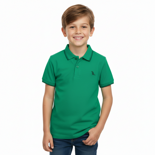 Camisa estilo polo verde esmeralda Quimby niño 34482-165932 bebé niño y niño