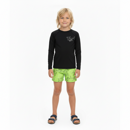 Traje de baño 2 piezas  camisa negra niño Quimby 34516-008910
