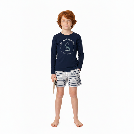 set traje de baño 2 piezas  camisa azul niño Quimby 34516-1913921