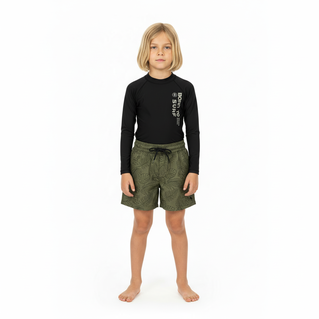 Set conjunto traje de baño negro niño Quimby 34519-008910